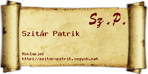 Szitár Patrik névjegykártya