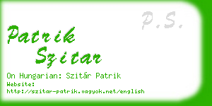 patrik szitar business card