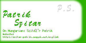 patrik szitar business card